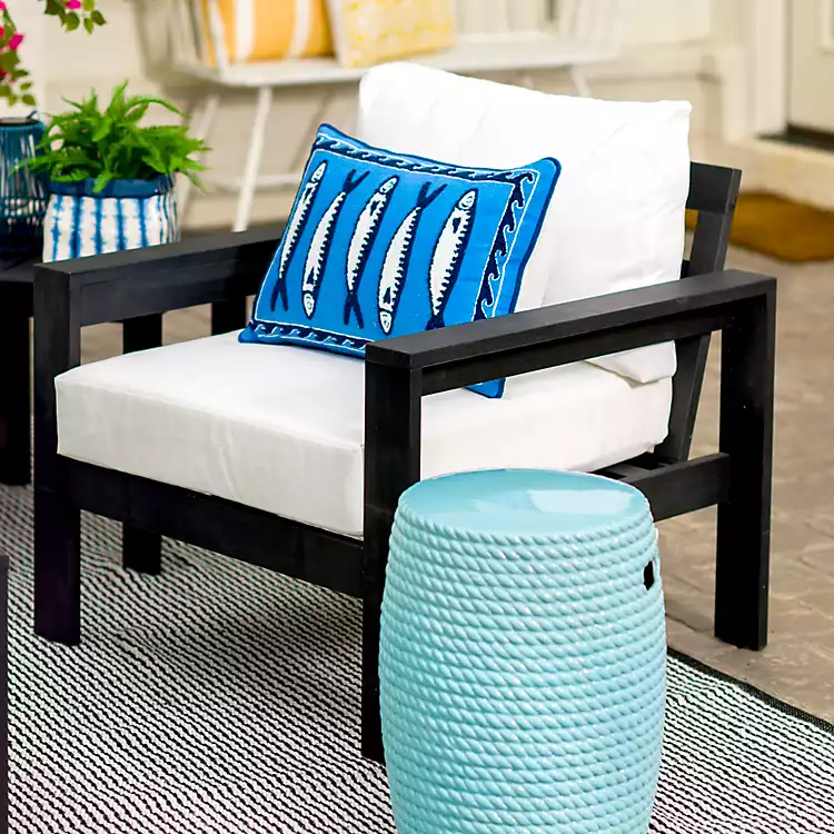 Black Wood Amalfi Outdoor Accent Chair