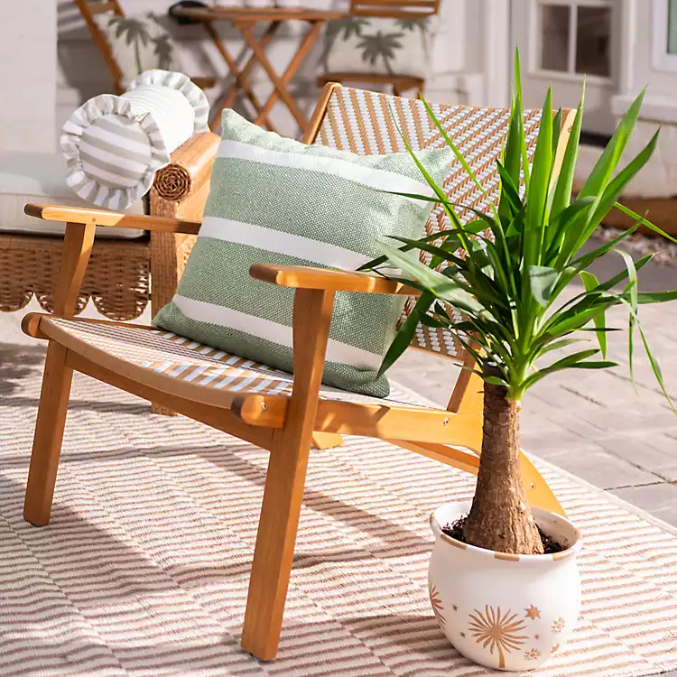 Doorbuster Natural Wood Wicker Outdoor Accent Chair